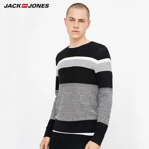 Мужской Хлопковый свитер в полоску с круглым вырезом JackJones  218324523