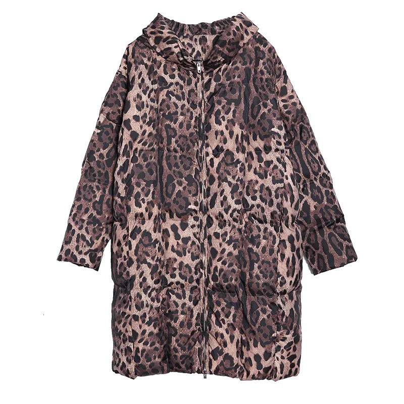 leopard Max LuLu, модная Корейская женская зимняя куртка, Женская длинная парка с капюшоном, леопардовая расцветка, Повседневная утолщенная Женская пуховая куртка размера плюс - Цвет: leopard