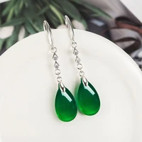 green emerald jewelry peridot 925 earrings for women silver 925 jewelry korean bizuteria aros mujer oreja drop orecchini