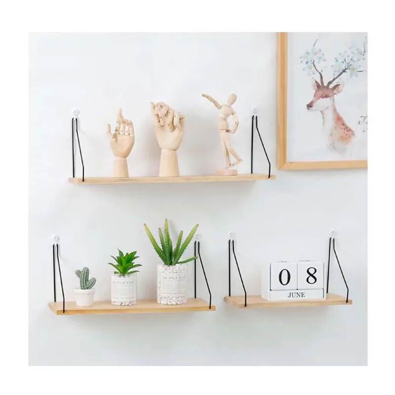 

Simple Irons Wooden Decorative Wall Tile Upholstery Organization For Kitchen/Kid Room Diy Wall Home Kitchen Storage Shelf Rack