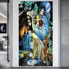 5D алмазная вышивка сделай сам, вышивка крестиком, фантазия, змея, богиня, полноразмерная круглая мозаика, алмазная живопись, стразы EE2053