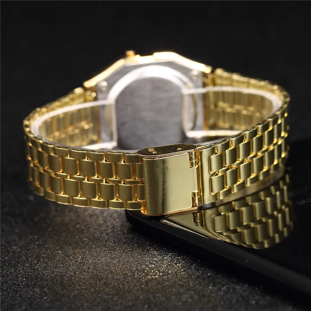 Часы для женщин роскошные квадратные цифровые часы браслет из нержавеющей стали