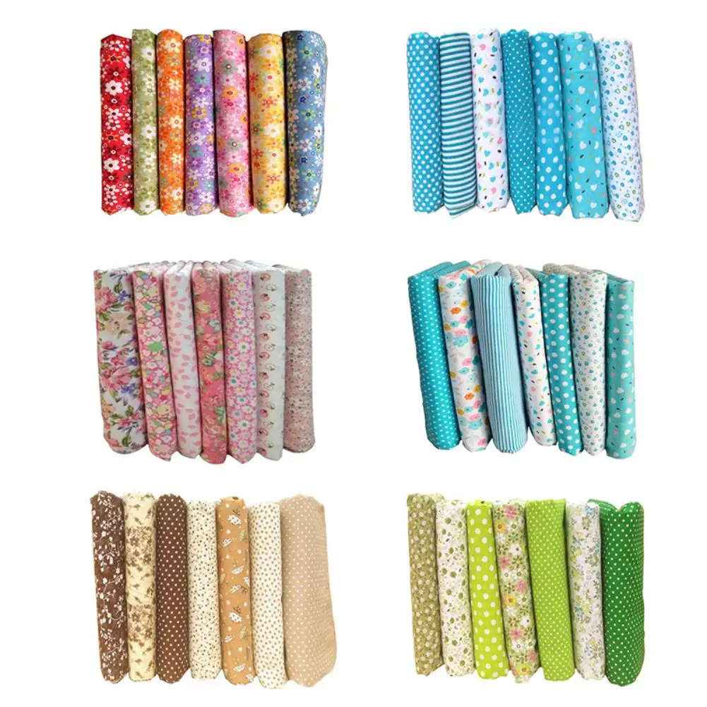 

7 шт. 25cmx25cmCotton ткань с принтом Прошитые стеганые ткани для лоскутного рукоделия DIY ручной работы материал рукоделие DIY