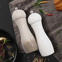 salt and pepper grinder rubber wood spice pepper mill with adjustable ceramic grinder kitchen gadgets cooking tools