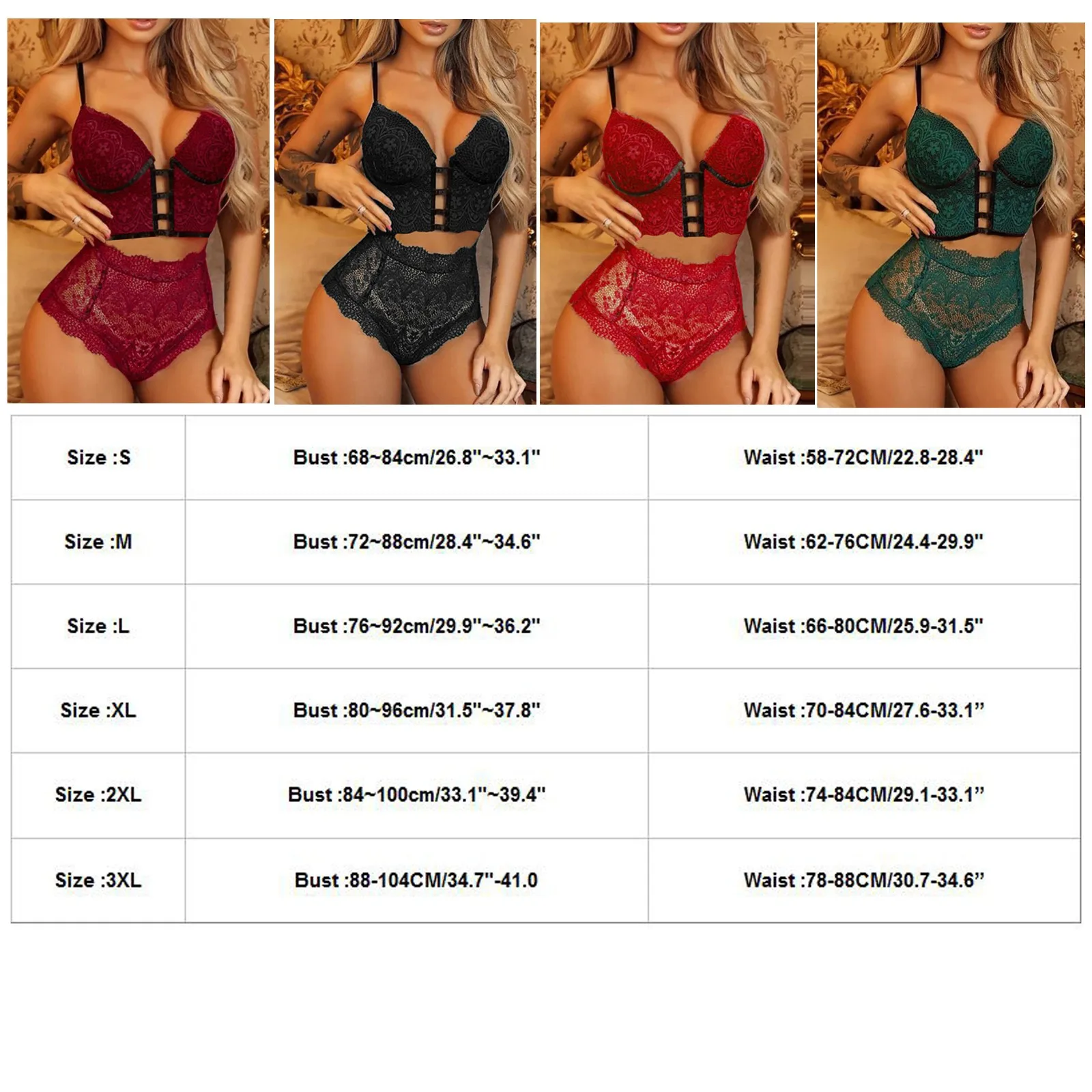 

Sexy Women Lace Bra Sets Wireless Bra Sexy Lingerie Hollow Bandage Thong Set Underwear Bralette Wireless Bras+Pant J30