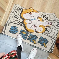 cute shiba inu cat dog doormat entrance hallway rectangle printed non slip floor rugs front door mat outdoor rug pvc carpet