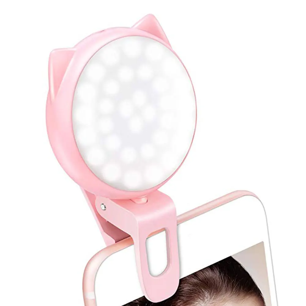 Селфи кольцевой светильник светодиодный перезаряжаемый с 3 яркими 32 лампочками