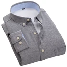 Мужская Фланелевая утепленная рубашка AOLIWEN с бархатным утеплителем, 10% шерсть, с длинным рукавом, 56% хлопок, зимняя деловая Повседневная Однотонная рубашка