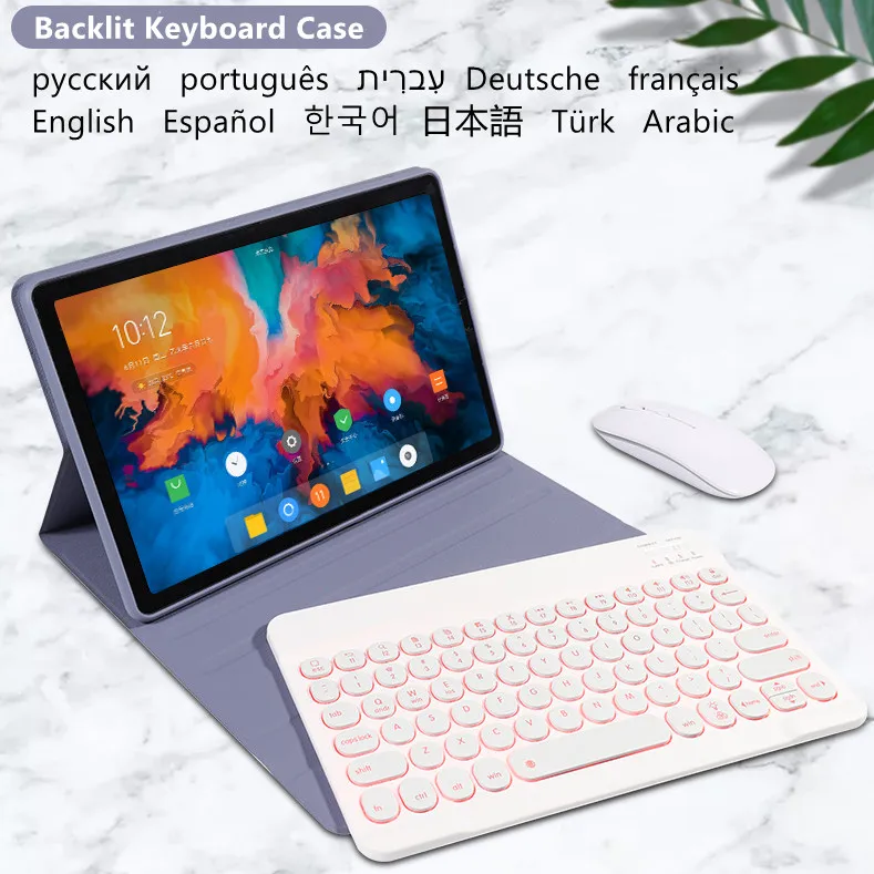 

Backlit Keyboard for Lenovo Tab M10 Fhd Plus Tb-x606f Tb-x606x 10.3 Case Wireless Keyboard Spanish Russian Keyboard Cover