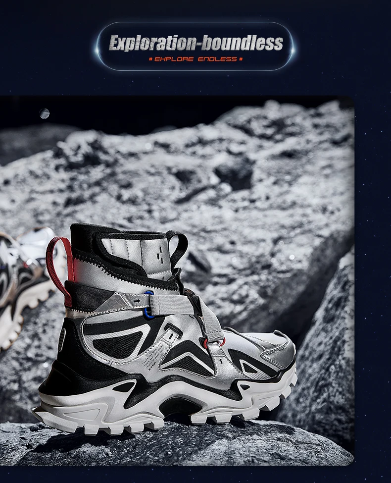 Xtep Moon Landing-Stroll/мужская повседневная обувь; высокие носки; слипоны; обувь, увеличивающая рост; обувь для мужчин; 981319393113
