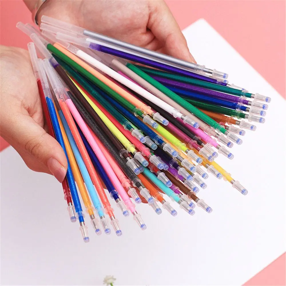 

12pcs Flash Color Gel Pen Refill Metal Color Watercolor Watercolor Pen Replacement Signature Stick School Office Supplies