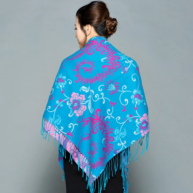 Феникс шаль с двойной каймой-Применение утолщенные женские осенние и зимние