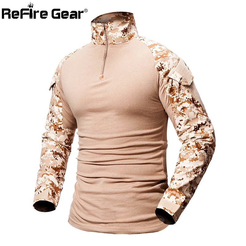 ReFire Gear камуфляжная тактическая футболка мужская с длинным рукавом солдатская