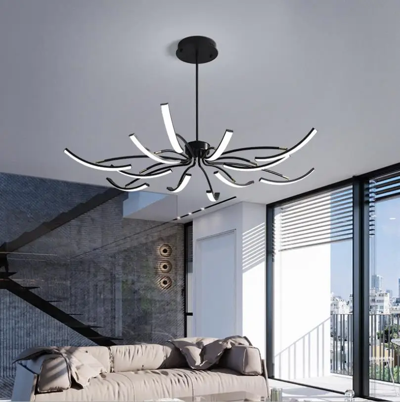 Регулируемая светодиодная потолочная лампа матовая черная/белая для гостиной