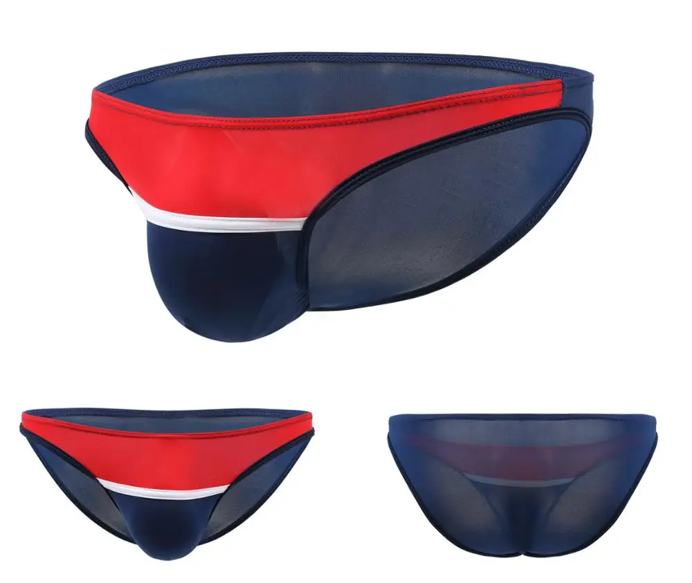 4/8 Pack Men Briefs Set Micro Pouch Underwear Low Waist Panties Ice Silk Underpants Ultra-thin U Convex Patchwork Underware |