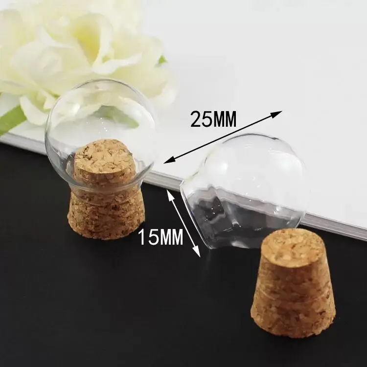 3X Mini Clear Glass Hemisphere Cover Dome Cabochon With Cork for Hotel Home Office Room Table Display Decor Dry Flower Ornaments | Дом и сад