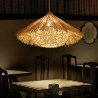 modern birds nest hand woven bamboo rattan pendant lights restaurant living room bedroom decor kitchen island pendant lights