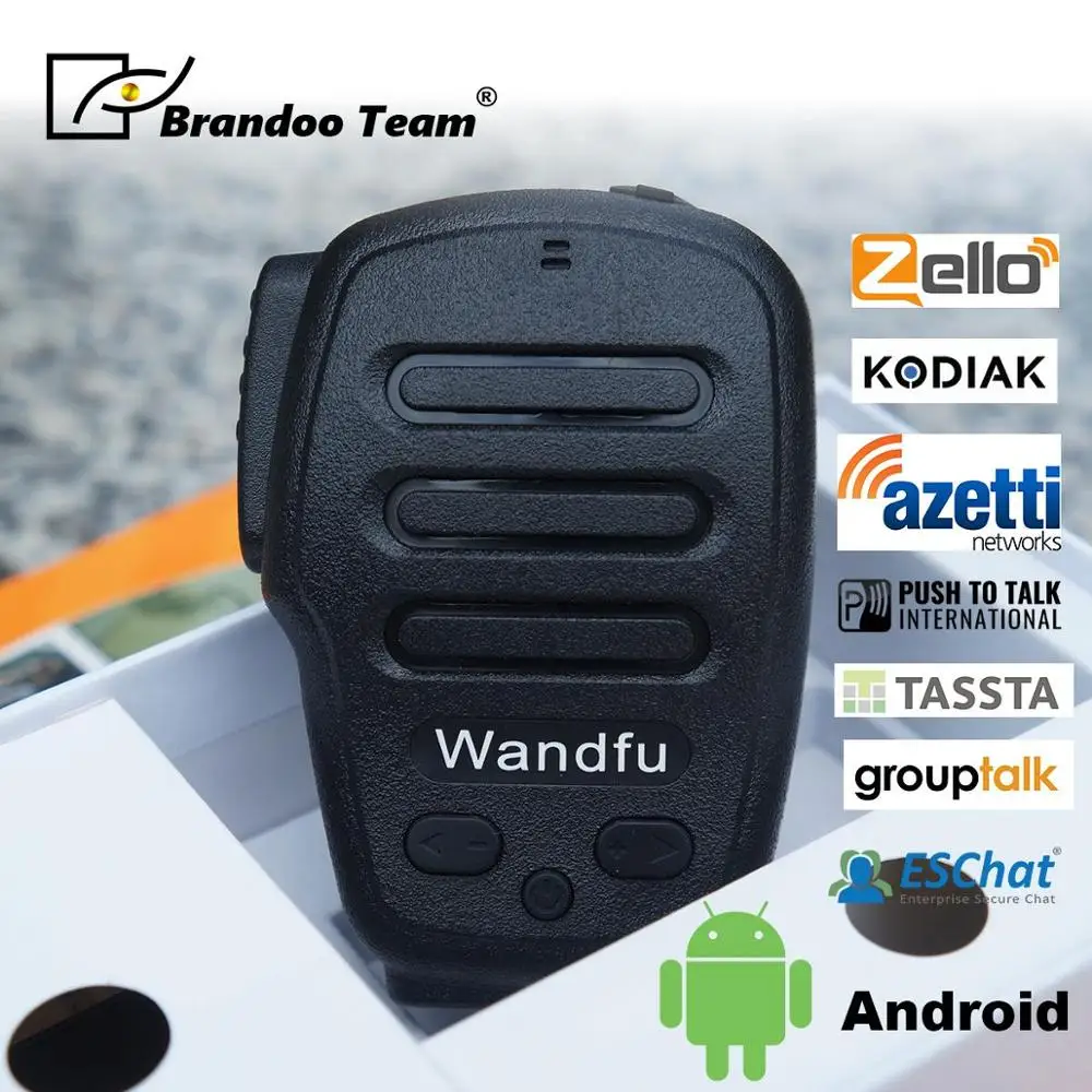 Bluetooth PTT беспроводной динамик микрофон Поддержка Zello Kodiak для Android и IPhone б/у ручной