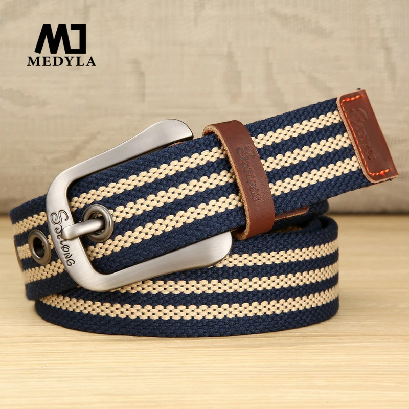Belt for Men High Quality Pin Buckle Casual Belts Designer Mens Belts 3.8cm Width Canvas Belt Students Fashion Belt MD821