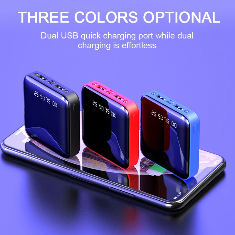 Новый мини внешний аккумулятор портативный для iPhone samsung Xiao Mi 20000 мА/ч зарядное