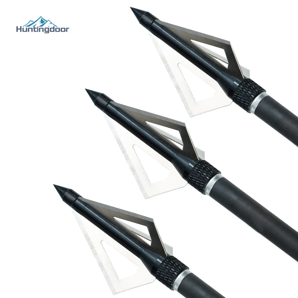 12PCS Hunting Triple Blade Crossbow Arrowhead 3 Mechanic Broadheads for Archery Arrows Bolts Accessories | Спорт и развлечения