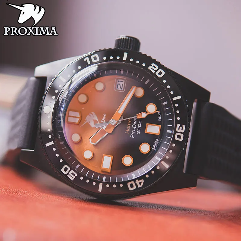 

Proxima 2021 Men's Brand Mechanical Watch Luxury Automatic NH35 Stainless Steel Watch Sapphire Glass 300M Diver Watch PX1680
