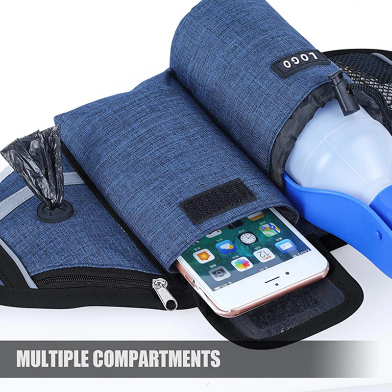 Bolsa de premios para perros, bolsa de premios con correas manos libres para entrenamiento de mascotas, correa el&aacute;stica para caminar, cuencos de alimentaci&oacute;n, bolsas para taza de agua-1