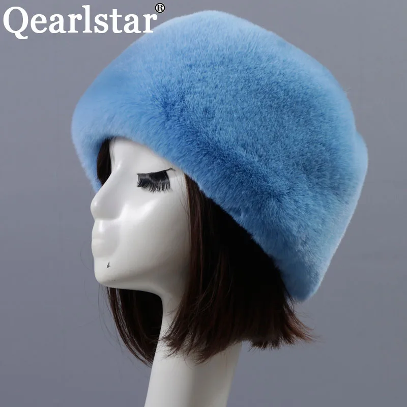 Женские шапки Qearlstar в русском стиле толстые пушистые меховые шапочки из