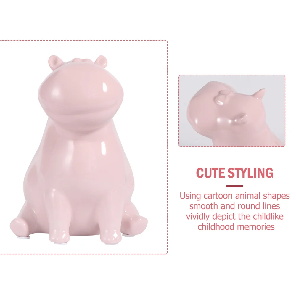 

Minimalist Desktop Decoration Ceramic Hippo Shaped Crafts Table Ornament