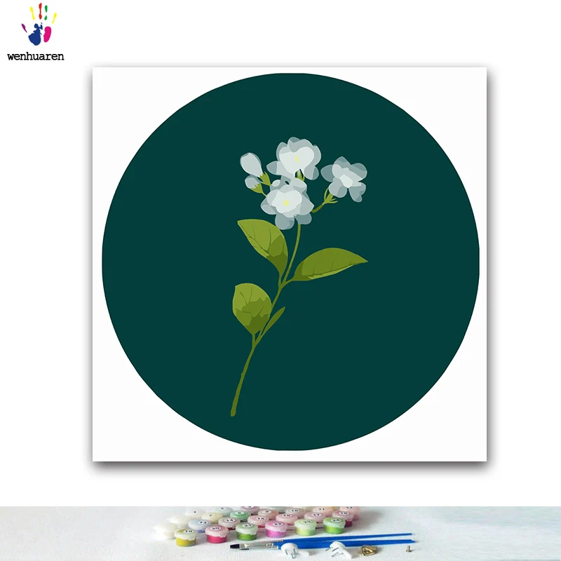 DIY картинки для раскраски по номерам с цветами античный Жасмин иллюстрация