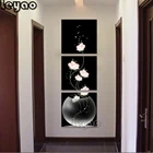 3 шт. алмазная живопись ваза с цветком 5d алмазная вышивка постер крыльцо коридор вертикальная версия домашний декор настенное искусство