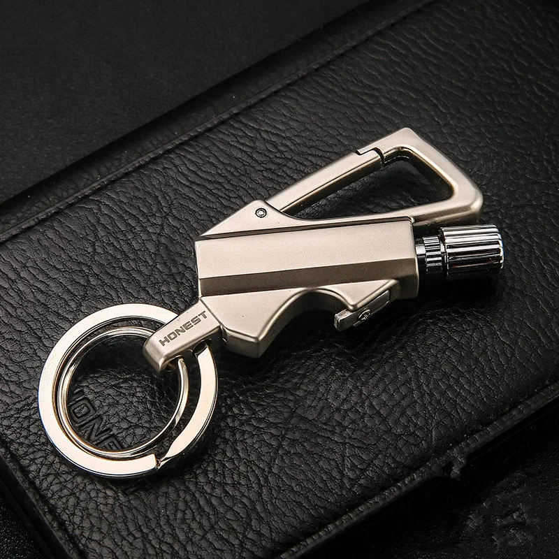 

Men Car Key Chain Ignition Kerosene Match Key Ring Multifunction Cigarette lighter Fathers Day Gift For Men Boyfriend Wholesale