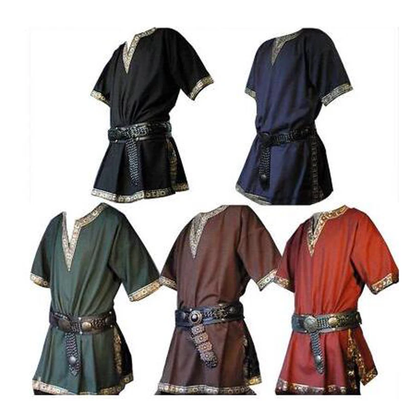 Взрослый мужской костюм средневекового рыцаря воина зеленая Туника Одежда