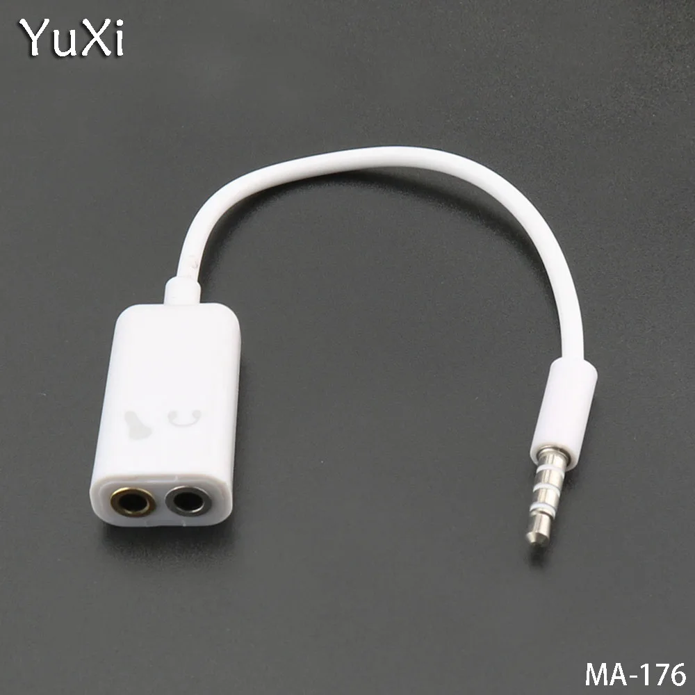 YuXi 4PCS 16CM 3.5 мужской к женскому аудио адаптер для наушников 4 секции 1:2 кабель для преобразования наружного компьютера.