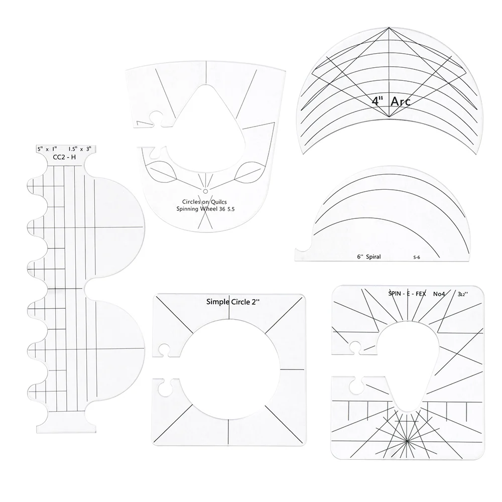 6 шт./компл. прозрачный акриловый стеганый шаблон лоскутное шитье стёганый