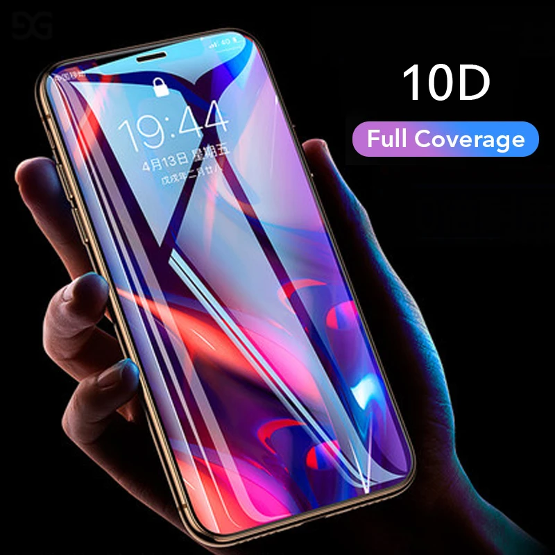 Закаленное стекло для iPhone 11 Pro Max Xs XR X 8 7 6 6S Plus 10D|Защитные стёкла и плёнки