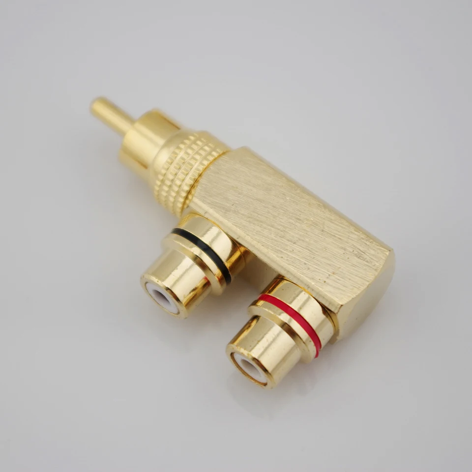 2 шт. медный переходник разветвитель для аудио и видео|Коннекторы разъёмы| |