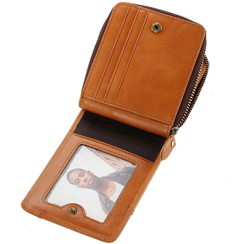 PI UNCLE 2022 100% Genuine Leather Men Wallet Coin Purse Small Card Holder PORTFOLIO Portomonee Male Walet Pocket Coffee Money | Багаж и