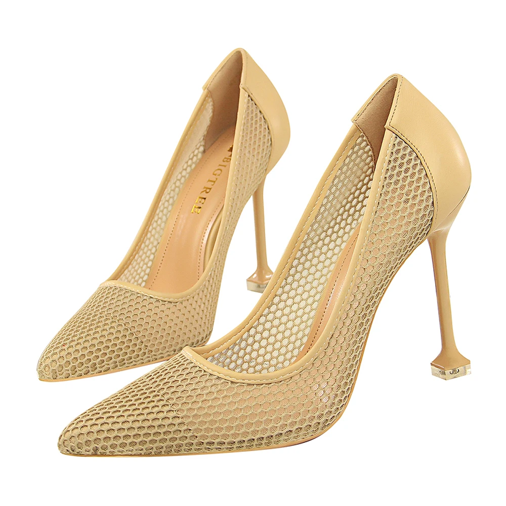2020 женские туфли на высоком каблуке 9 5 см сетчатые открытые туфли-лодочки День