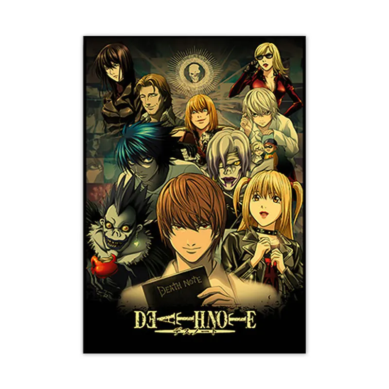 

Retro Anime Posters DEATH NOTE Classic Japanese Animation Figure Canvas Painting Wall Art Pictures Living Room Home Decoration