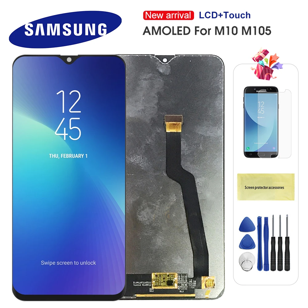 Оригинальный ЖК дисплей для SAMSUNG Galaxy M10 2019 M105F M105G/DS сенсорный экран с дигитайзером