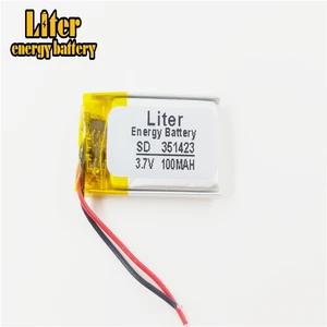 3,7 в полимерный литиевый аккумулятор 351423 100 мАч MP3 Электронная настольная гарнитура Bluetooth-гарнитура
