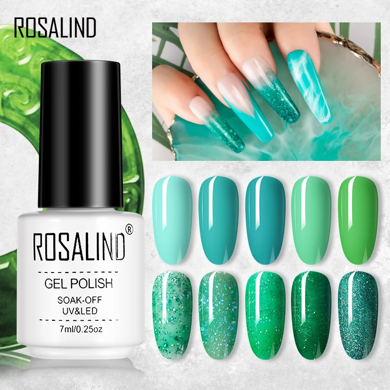 

Гель-лак для ногтей ROSALIND, зеленый цвет, 7 мл, Чистый яркий цвет, гель-лаки, дизайн ногтей, все для маникюра
