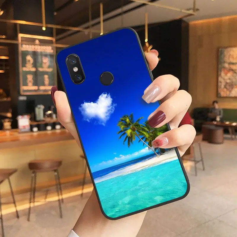 Пляж Морская звезда голубое небо ТПУ чехол для телефона с изображением на задней