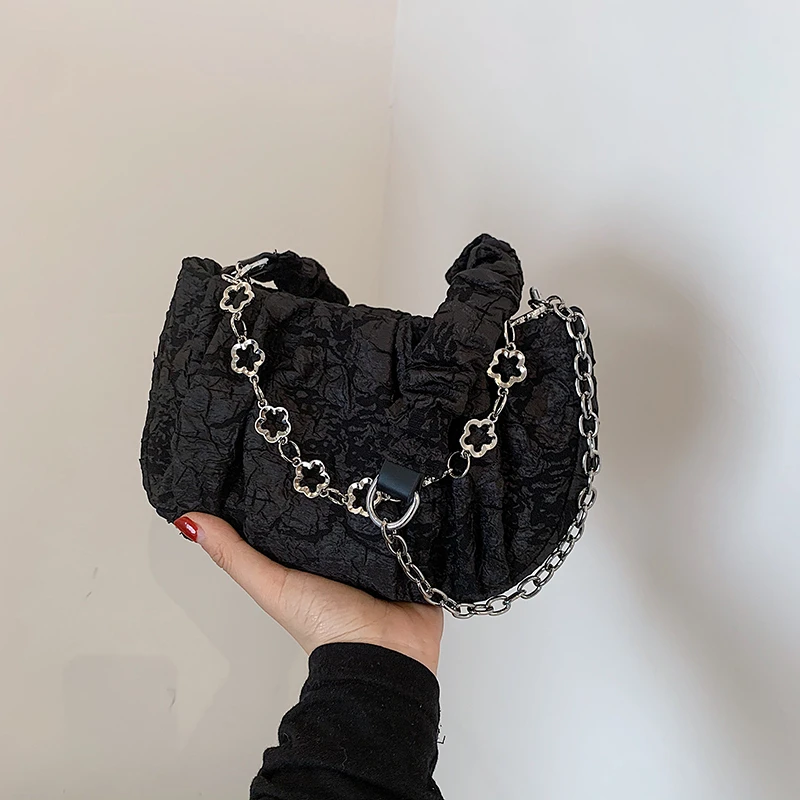 

Soft fashion PU Leather Women Designer Crossbody Handbags Solid Color Luxury Design Shoulder Pleated Handbag Casual Ladies Tote