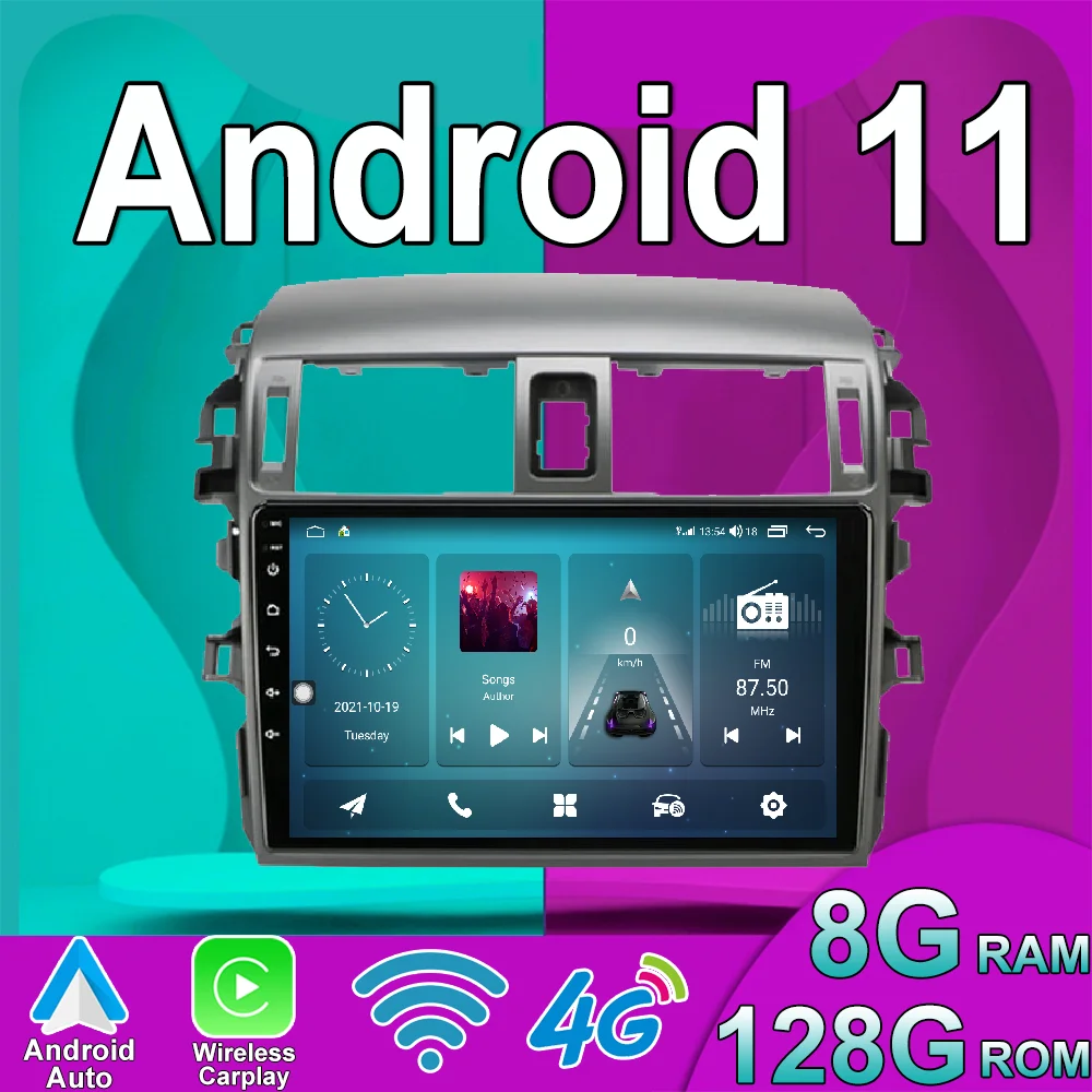 

Android 11 для Toyota Corolla 10 E140 E150 2006 - 2013 автомобильное радио, стерео, мультимедийный видеоплеер, навигация GPS, беспроводной Carplay