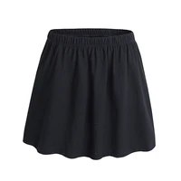 sitonjwly korean black white fake skirt tail for women shirt blouse a line false underskirt elastic waist detachable apron