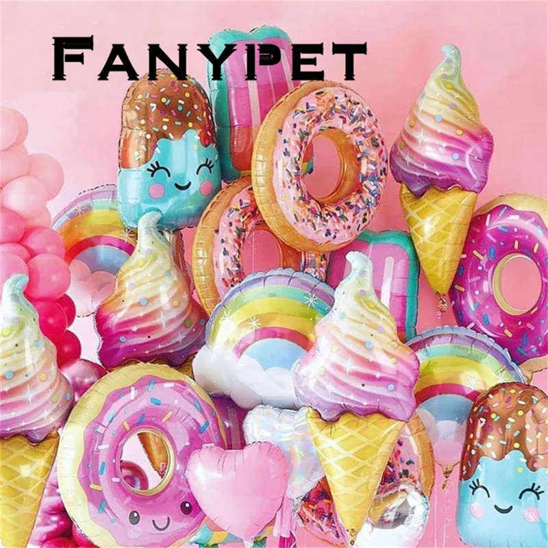 Цифровые фольгированные воздушные шары в виде пончика 32 дюйма с гелием фруктами