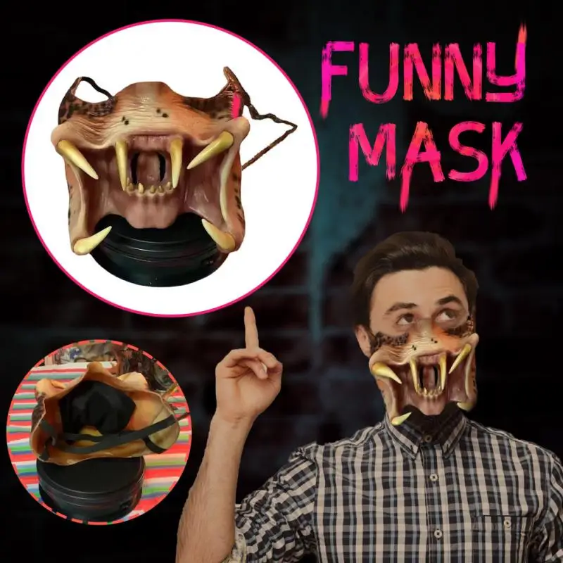 Ужасная маска на Хэллоуин бионические латексные клыки головной убор для косплея