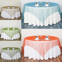 organza table cover protection christmas glass table tablecloth transparent cover decoration for wedding banquet christmas decor